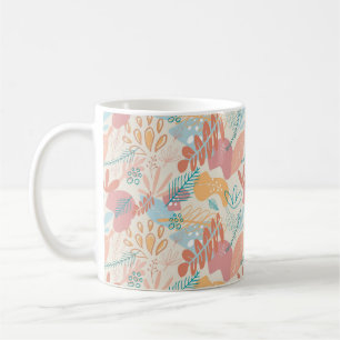 Hand plockade Pastel Abstrakt, Blommönster Kaffemugg