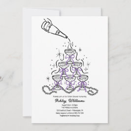 Hand plockade Pearls & Prosecco Möhippa Inbjudningar