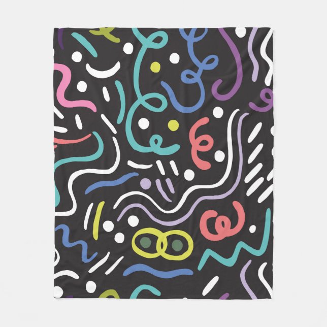 Hand plockade-pensel. Abstrakt mönster, zigzags, l Fleecefilt (Framsidan)