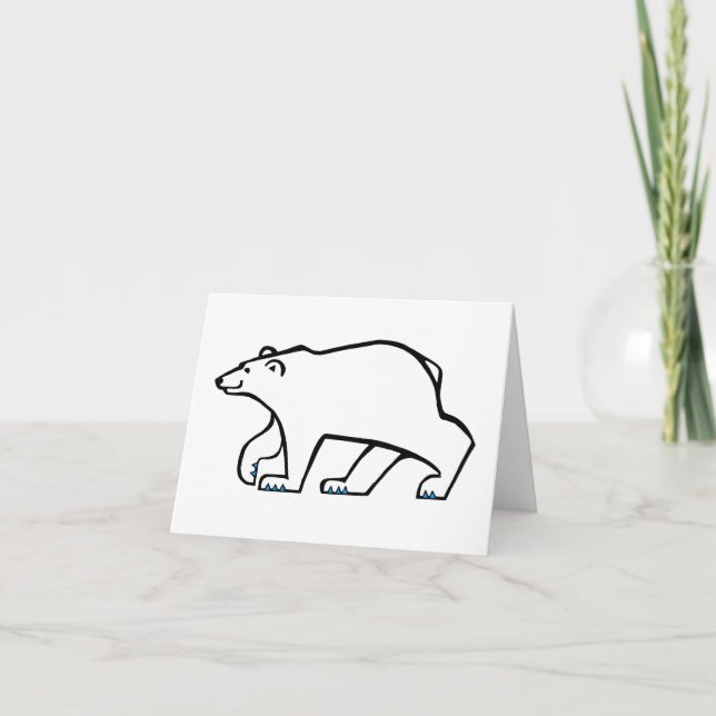 Hand plockade - POLAR BEAR - Arktiskt naturliv - Tack Kort (Framsida)