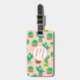 Hand plockade Poted Cactus Mönster Bagagebricka