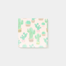 Hand plockade Poted Cactus Mönster Post-it Block