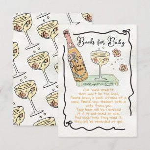 Hand plockade Presecco & Petals Bokar för babyskor Inbjudningar