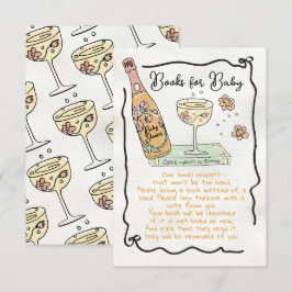 Hand plockade Presecco & Petals Bokar för babyskor Inbjudningar