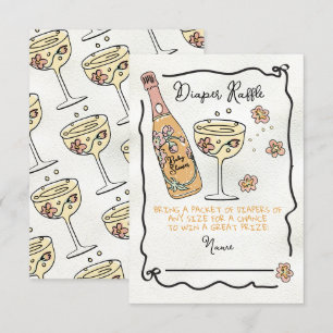 Hand plockade Presecco & Petals dagbok Raffle Show Inbjudningar