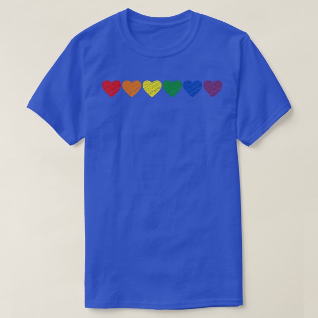 Hand plockade Pride Hearts Gay Flagga LGBTQ HBT Ra T Shirt (Design framsida)