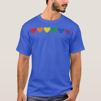 Hand plockade Pride Hearts Gay Flagga LGBTQ HBT Ra T Shirt