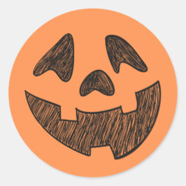 Hand plockade Pumpkin Ansikte Runt Klistermärke