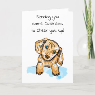 Hand plockade Puppy Skål upp dig Kort