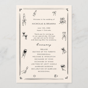 Hand plockade Quirky Black & White Old Money Bröll Program