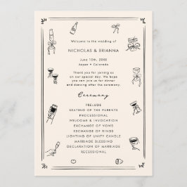 Hand plockade Quirky Black & White Old Money Bröll Program