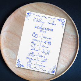 Hand plockade Quirky Bröllop Intern Schedule Program