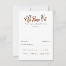 Hand plockade Quirky Funky Fall Wedding OSA kort