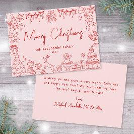 Hand plockade Quirky God jul Julkort