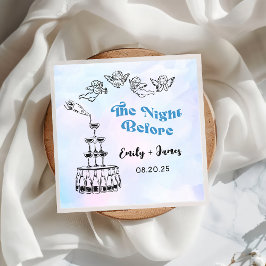 Hand plockade Quirky natten före Bröllop Napkins Pappersservett