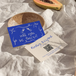 Hand plockade Quirky QR-kod Modern Unik Bröllop OSA Kort