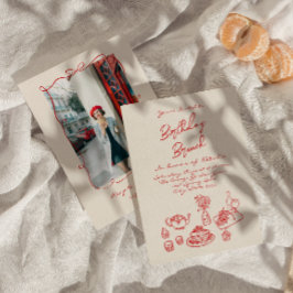 Hand plockade Quirky Unique Photo Birthday Brunch Inbjudningar