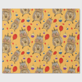Hand plockade Quokka Birthday Wrapping Presentpapper