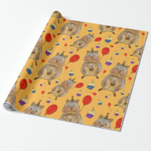 Hand plockade Quokka Birthday Wrapping