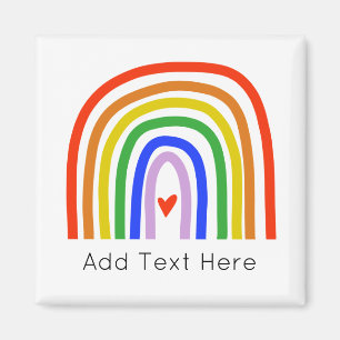 Hand plockade Rainbow Färg Heart Add Anpassningsba Magnet