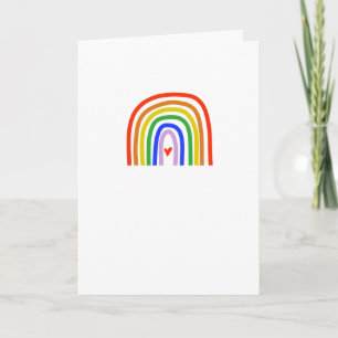 Hand plockade Rainbow Färg Heart Lägg till textbit Kort