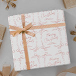 Hand plockade Red Bow Whimsical, unik jul Presentpapper<br><div class="desc">Skapa unika helgdag med den här Pappra designen av julklapp. Med bog- och menyfliksillustrationer från hand plockade,  enkel layout,  handskriven kalligrafi typsnitt i ett rött och vitt säsong-estetiskt. Lägg till ditt eget namn eller din egen text och gör det pappert att förpacka eleganten på helgdag under festsäsongen.</div>