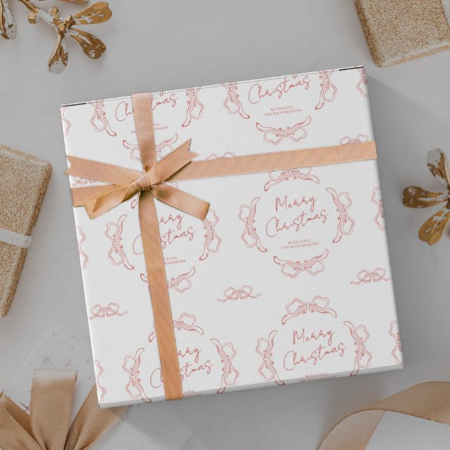 Hand plockade Red & White Namn Whimsique jul Presentpapper (Christmas gift wrapping paper)