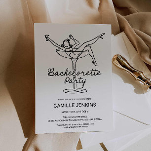 Hand plockade Retro Bachelorette-partiets inbjudan