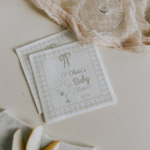 Hand plockade Retro Fånig Goose Ribbon Baby Shower