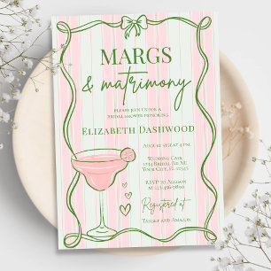 Hand plockade Retro Margs & Matrimony Möhippa Inbjudningar