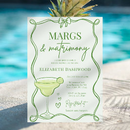 Hand plockade Retro Margs & Matrimony Möhippa Inbjudningar