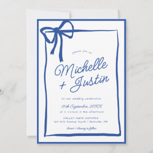 Hand plockade Ribbon Bow Bröllop Inbjudningar
