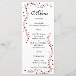 Hand plockade Ribbon och blommor Menu Meny