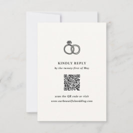 Hand plockade Ringar Doodle Modern Bröllop OSA Kort