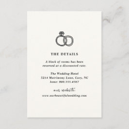 Hand plockade Ringar Doodle Modern Bröllop Tilläggskort