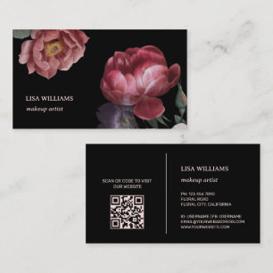 Hand plockade Ro Flower Black Visitkort