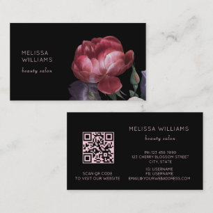 Hand plockade Ro Flower Black Visitkort