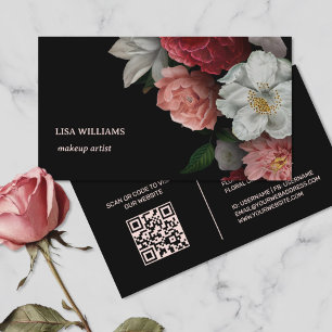 Hand plockade Ro Flower Black Visitkort