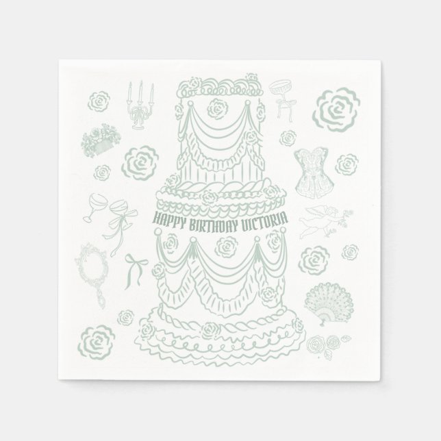 Hand plockade Rococo Soft Renaissance Coquette Par Pappersservett (Framsidan)