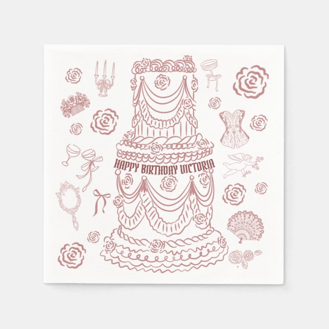 Hand plockade Rococo Soft Renaissance Coquette Par Pappersservett (Framsidan)