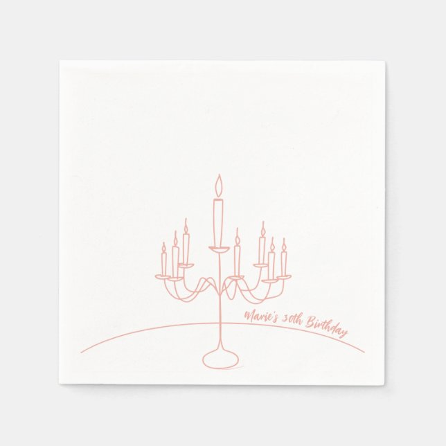 Hand plockade Rococo Soft Renaissance Födelsedagsf Pappersservett (Framsidan)