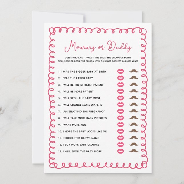 Hand plockade Rosa Baby Shower Baby Mamma eller pa Inbjudningar (Framsida)