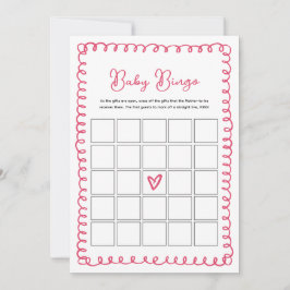 Hand plockade Rosa babyskor Baby Bingo-spelkort Inbjudningar