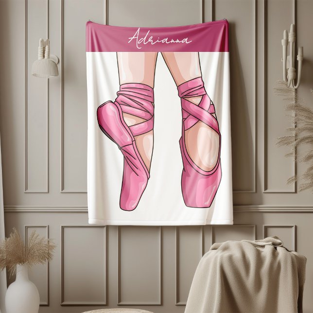 Hand plockade Rosa Ballet Shoes Fleecefilt (Skapare uppladdad)
