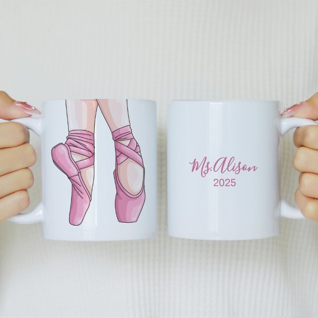 Hand plockade Rosa Ballet Shoes Kaffemugg (Skapare uppladdad)
