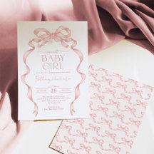 Hand plockade Rosa Bow Sweet Flicka Shower