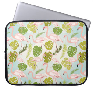 Hand plockade rosa flamingo-skiss. Vintage illustr Laptop Fodral