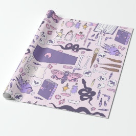 hand plockade rosa halloween kistan häxzombie presentpapper