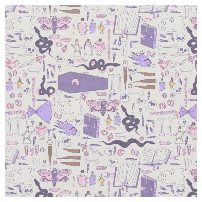 hand plockade rosa halloween kistan häxzombie tyg (Närbild)