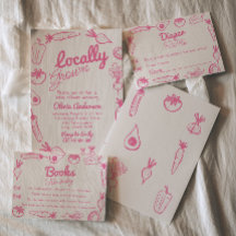 Hand plockade Rosa Lokalt Grown Girl Baby Shower
